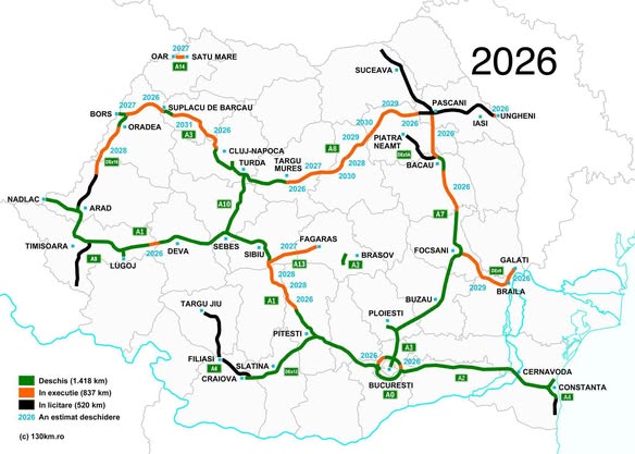 România va atinge pragul de 1.650 de kilometri de autostrăzi și drumuri expres în circulație până în 2026, anunță secretarul de stat 1 romania va depasi borna de 1650 de kilometri autostrada si drum expres in trafic in 2026 secretar de stat 69650b699dd8b